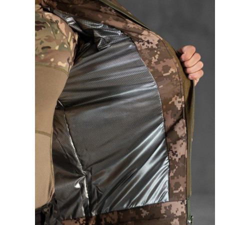Зимняя мужская тактическая куртка Softshell OMNI-HEAT пиксель XXL
