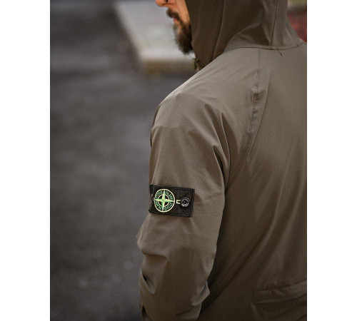 Городская Ветровка Stone island карман oliva 4 люкс ДЛ7037