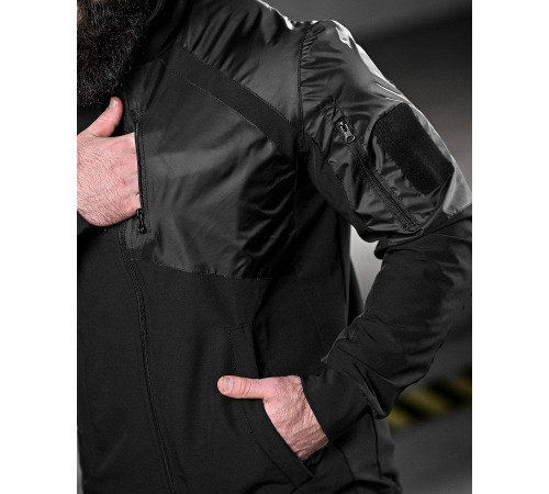 Тактическая ветровка RECOBA черная ДЛ6350
