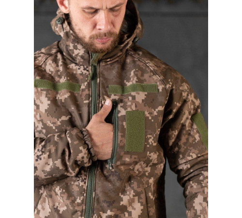 Зимняя мужская тактическая куртка Softshell OMNI-HEAT пиксель -