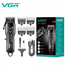 Акумуляторна машинка для стриження (clipper) VGR V-051, 4 насадки, 2500 mAh, LED display
