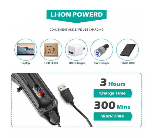 Акумуляторна машинка для стриження (clipper) VGR V-051, 4 насадки, 2500 mAh, LED display