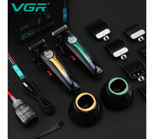 Машинка для стрижки VGR V-010 аккумуляторная беспроводная 6 насадок(20)
