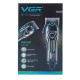 Акумуляторна машинка для стриження (clipper) VGR V-051, 4 насадки, 2500 mAh, LED display