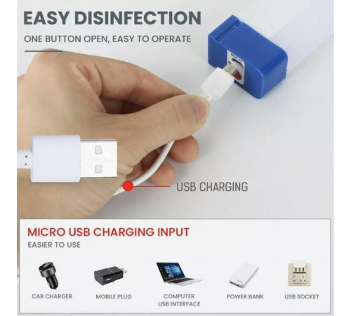Яркий светильник ночник с магнитным креплением с аккумулятором и от USB - лампа от павербанка 32 см