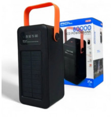 Павербанк із ліхтарем і проводами Портативний зарядний пристрій ACL PW-53 Fast PowerBank 80000 мА·год