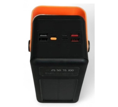 Павербанк с фонарем и проводами Портативное зарядное устройство ACL PW-53 Fast PowerBank 80000 мАч