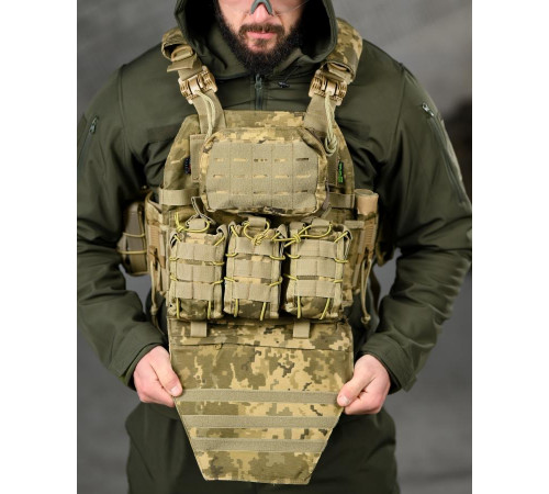 Плитоносій 4 швидких скидання з нашивкою 7.62 піксель ТР6430