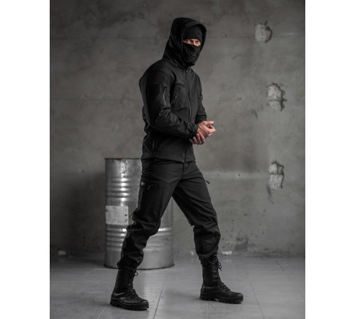 тактичний костюм SoftShell Police black ВТ7623