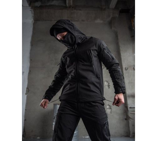 тактичний костюм SoftShell Police black ВТ7623