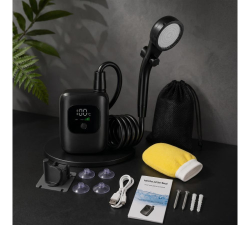 Переносний акумуляторний душ з силіконовим шлангом electric outdoor shower 2400mAh ДЛ7232