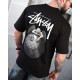 Мужская футболка оверсайз stussy N.8 черный ТР6878