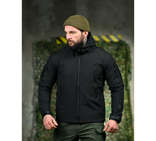 Демісезонна тактична куртка Soft Shell Silver Knight Windstoper чорна ОР1232