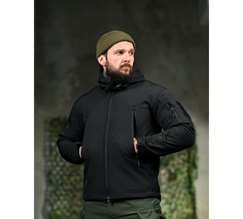 Демісезонна тактична куртка Soft Shell Silver Knight Windstoper чорна ОР1232