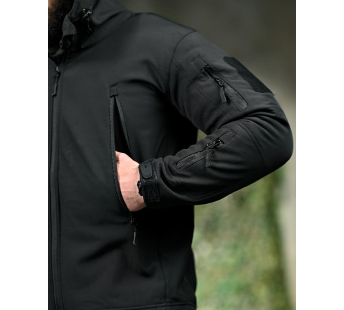Демісезонна тактична куртка Soft Shell Silver Knight Windstoper чорна ОР1232