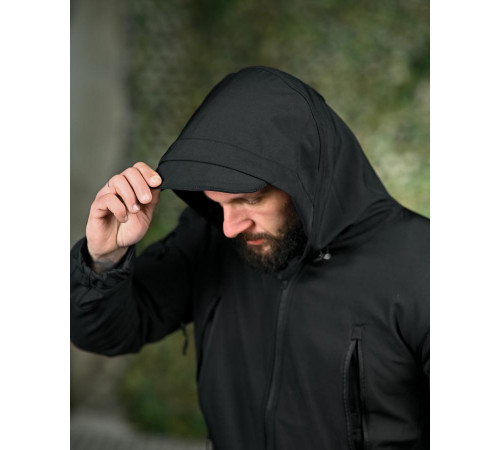 Демісезонна тактична куртка Soft Shell Silver Knight Windstoper чорна ОР1232
