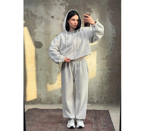 Спортивний костюм з укороченим худі grey ТР6812 за 2310 грн