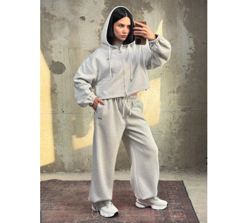 Спортивний костюм з укороченим худі grey ТР6812 за 2310 грн