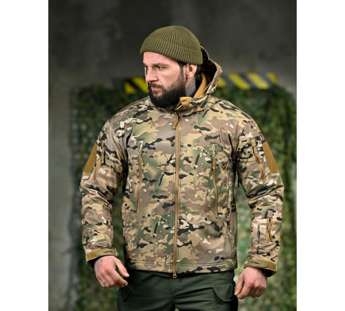 Демісезонна тактична куртка Soft Shell Silver Knight Windstoper мультикам