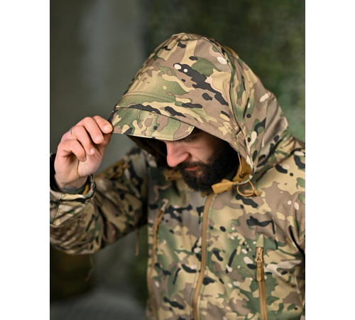 Демісезонна тактична куртка Soft Shell Silver Knight Windstoper мультикам