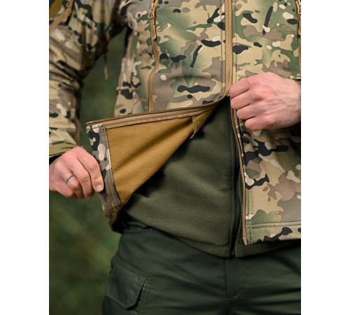 Демісезонна тактична куртка Soft Shell Silver Knight Windstoper мультикам