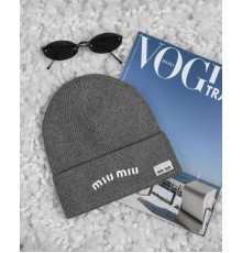 Жіноча шапка miu miu grey ВТ0570