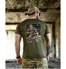 Футболка BORN OF WAR welcome to Ukraine олива ВТ4639