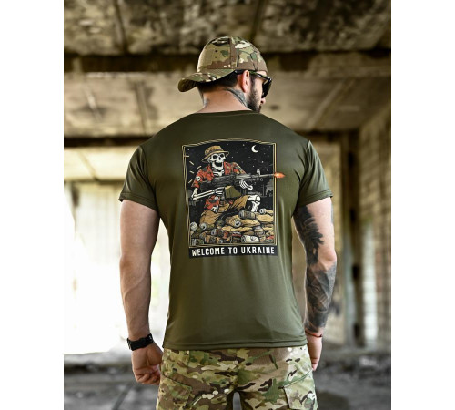 Футболка BORN OF WAR welcome to Ukraine олива ВТ4639 за 549 грн