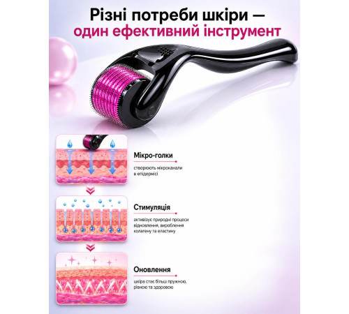 Мезоролер для обличчя і тіла Skin roller ВТ4689
