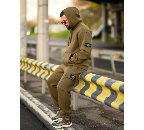 Зимовий спортивний костюм на флісі Stone Island oliva 4 ВТ6929 за 1154 грн