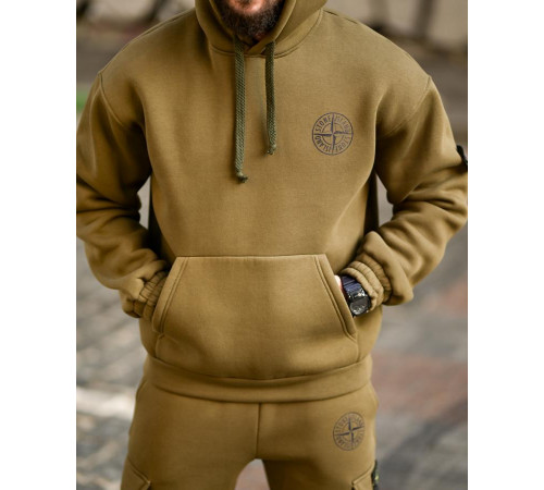 Зимовий спортивний костюм на флісі Stone Island oliva 4 ВТ6929 за 1154 грн