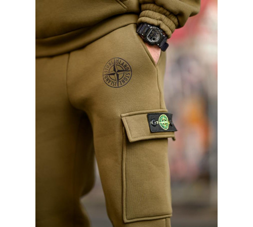 Зимовий спортивний костюм на флісі Stone Island oliva 4 ВТ6929 за 1154 грн