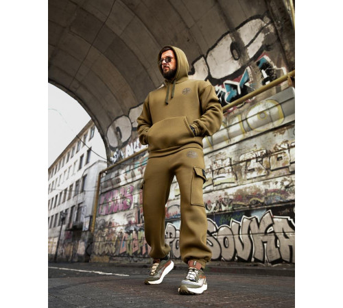 Зимовий спортивний костюм на флісі Stone Island oliva 4 ВТ6929 за 1154 грн