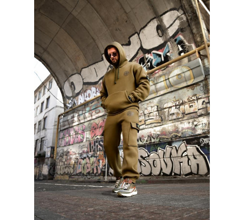 Зимовий спортивний костюм на флісі Stone Island oliva 4 ВТ6929 за 1154 грн