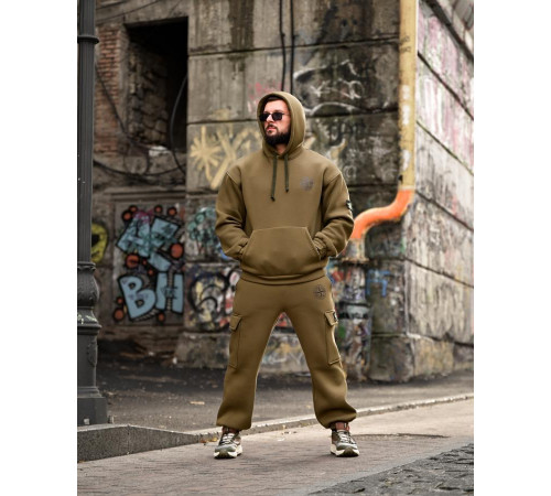 Зимовий спортивний костюм на флісі Stone Island oliva 4 ВТ6929 за 1154 грн