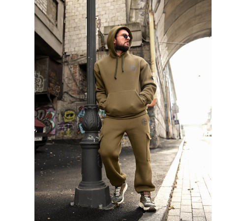 Зимовий спортивний костюм на флісі Stone Island oliva 4 ВТ6929 за 1154 грн
