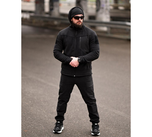 Флісовий спортивний тактичний костюм TARANTUL black ТР6551