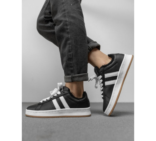 Жіночі кросівки sandra black /white НВ670-10 хутро ТР6260