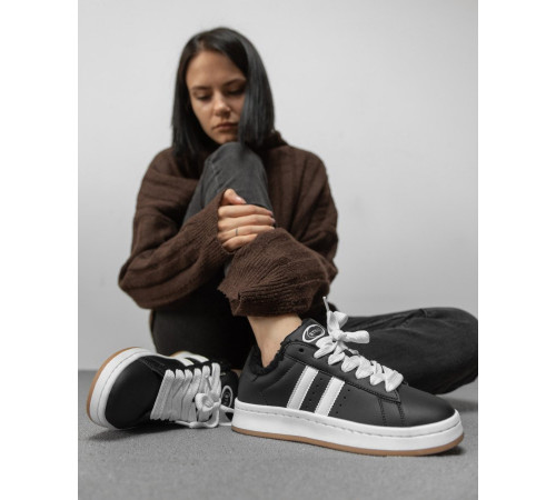 Жіночі кросівки sandra black /white НВ670-10 хутро ТР6260