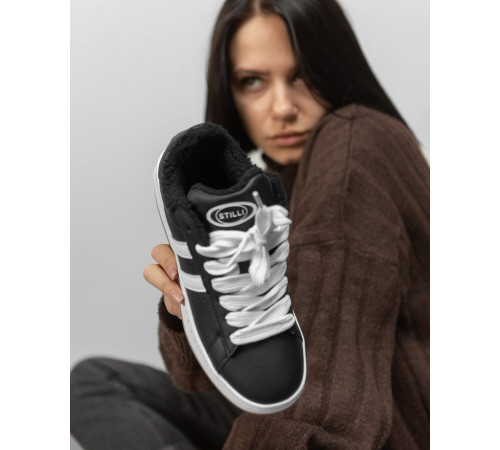 Жіночі кросівки sandra black /white НВ670-10 хутро ТР6260