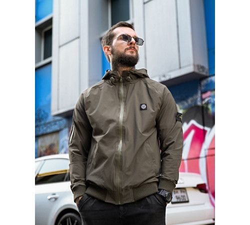 Міська вітровка Stone Island карман оліва 4 люкс ДЛ7037
