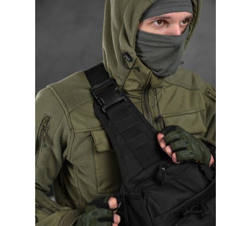 Сумка-слінг тактична з однією лямкою SILVER KNIGHT 8л black ВТ6396 за 1155 грн