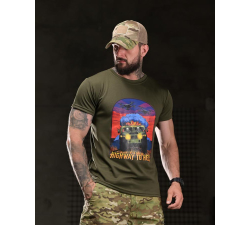 Тактична футболка BORN OF WAR highway oliva ВТ4751
