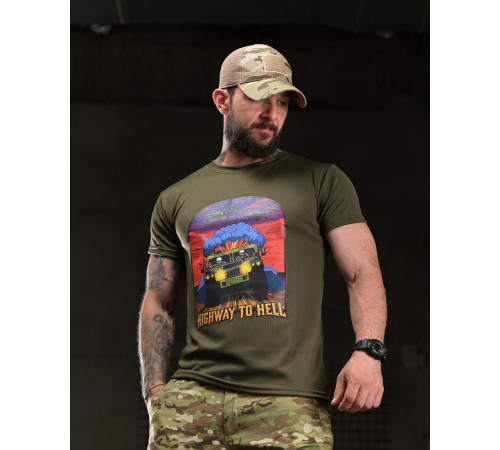 Тактична футболка BORN OF WAR highway oliva ВТ4751