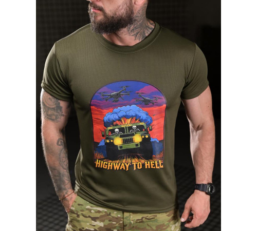 Тактична футболка BORN OF WAR highway oliva ВТ4751