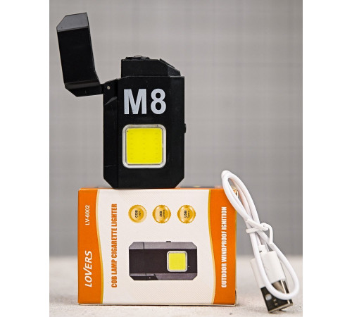 Електроімпульсна запальничка M8 USB з ліхтариком ПП8038
