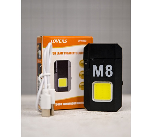 Електроімпульсна запальничка M8 USB з ліхтариком ПП8038