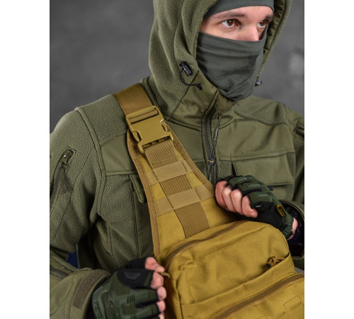Сумка-слінг тактична з однією лямкою SILVER KNIGHT 8л coyot ВТ6397 за 1155 грн