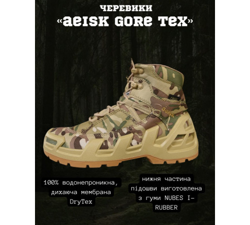 Черевики тактичні aeisk gore tex мультикам ВТ6613
