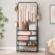 Вішалка для одягу з полицями для взуття Clothes Rack Up / Металева підлогова стійка 170×60×26 см